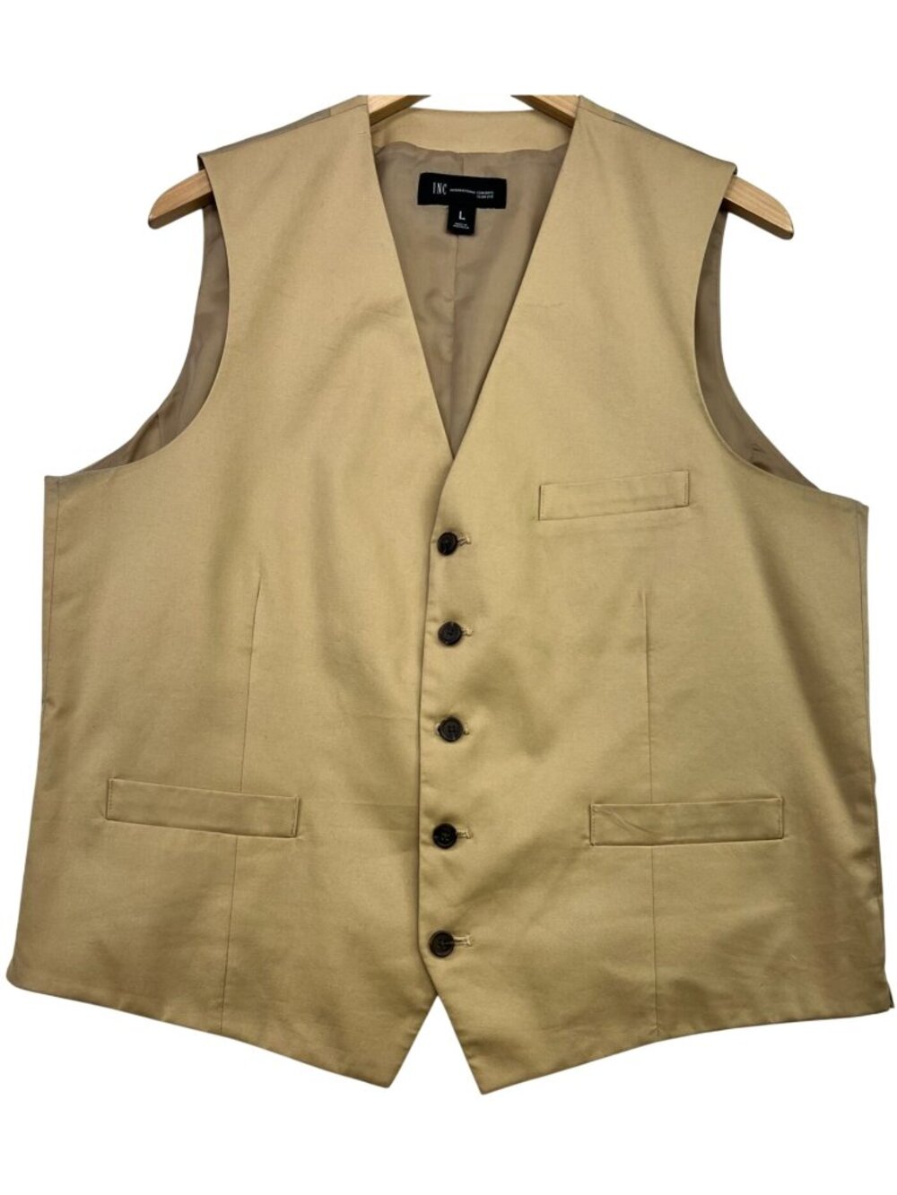 INC International Concepts Men's Collins Slim-Fit Vest Size L Travertine Tile